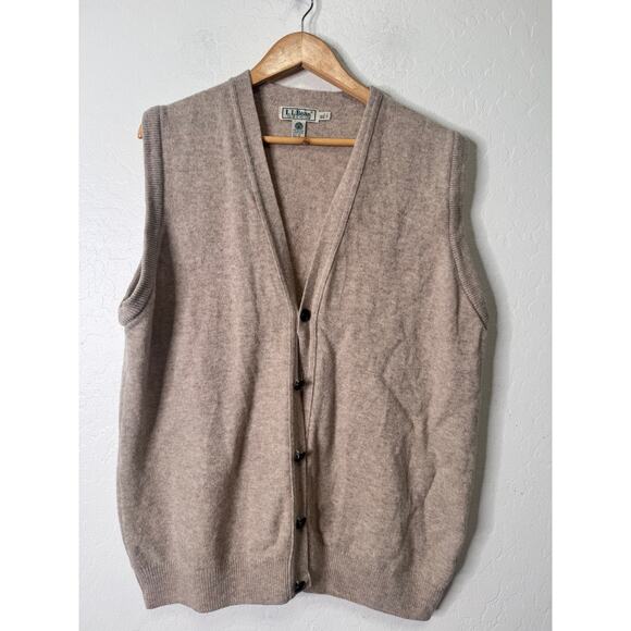LL Bean Other - LL Bean Vintage 100% Lamb Wool Sweater Button Vest Style J969 Size XL Tall